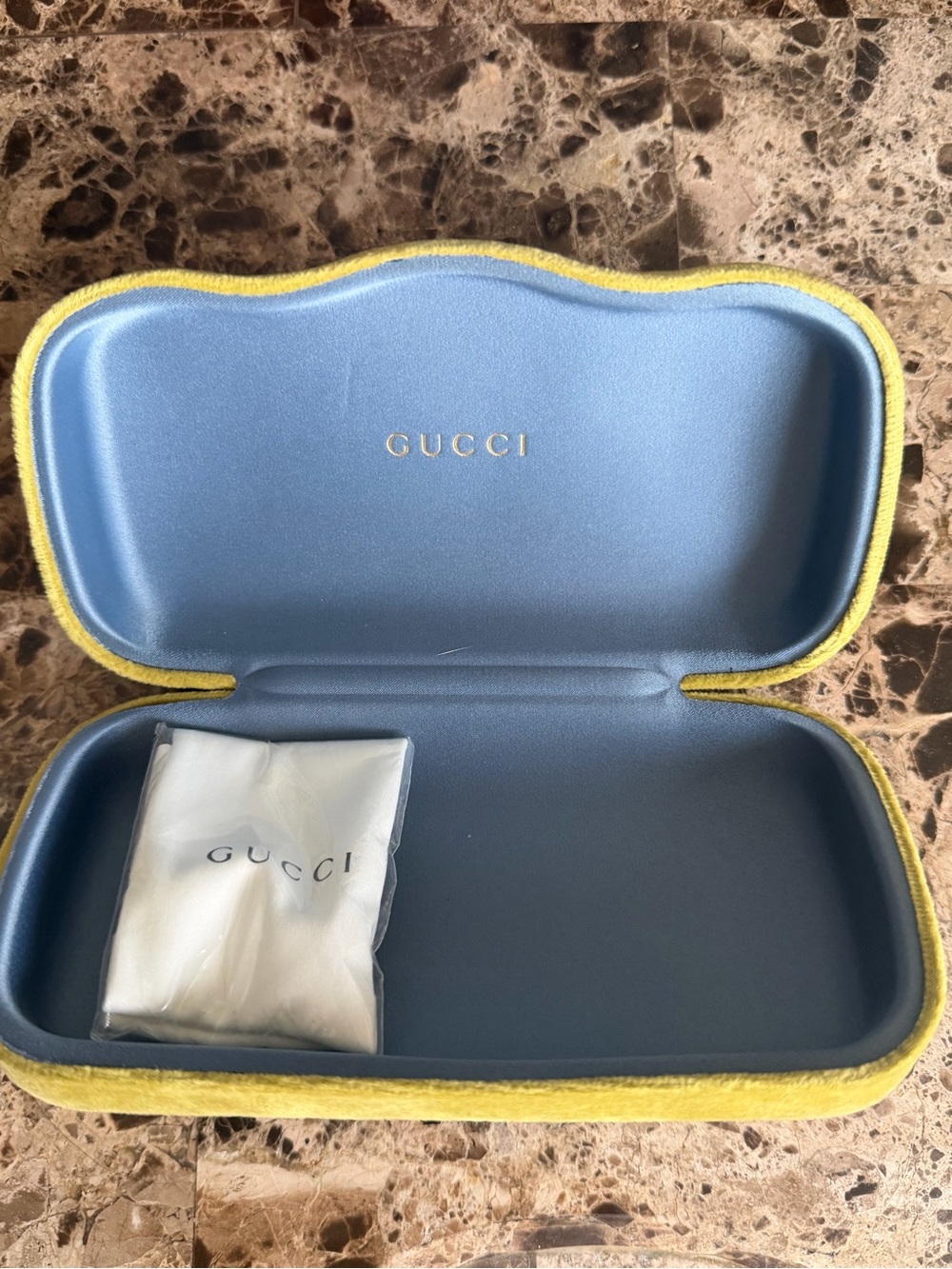 Gucci Yellow with Blue Interior Sunglasses Case